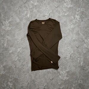 Elegant Brown Long Sleeve Top